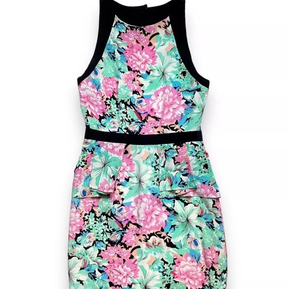 Yumi Kim Dresses & Skirts - Yumi Kim Silk Sleeveless Floral Peplum Mini Dress